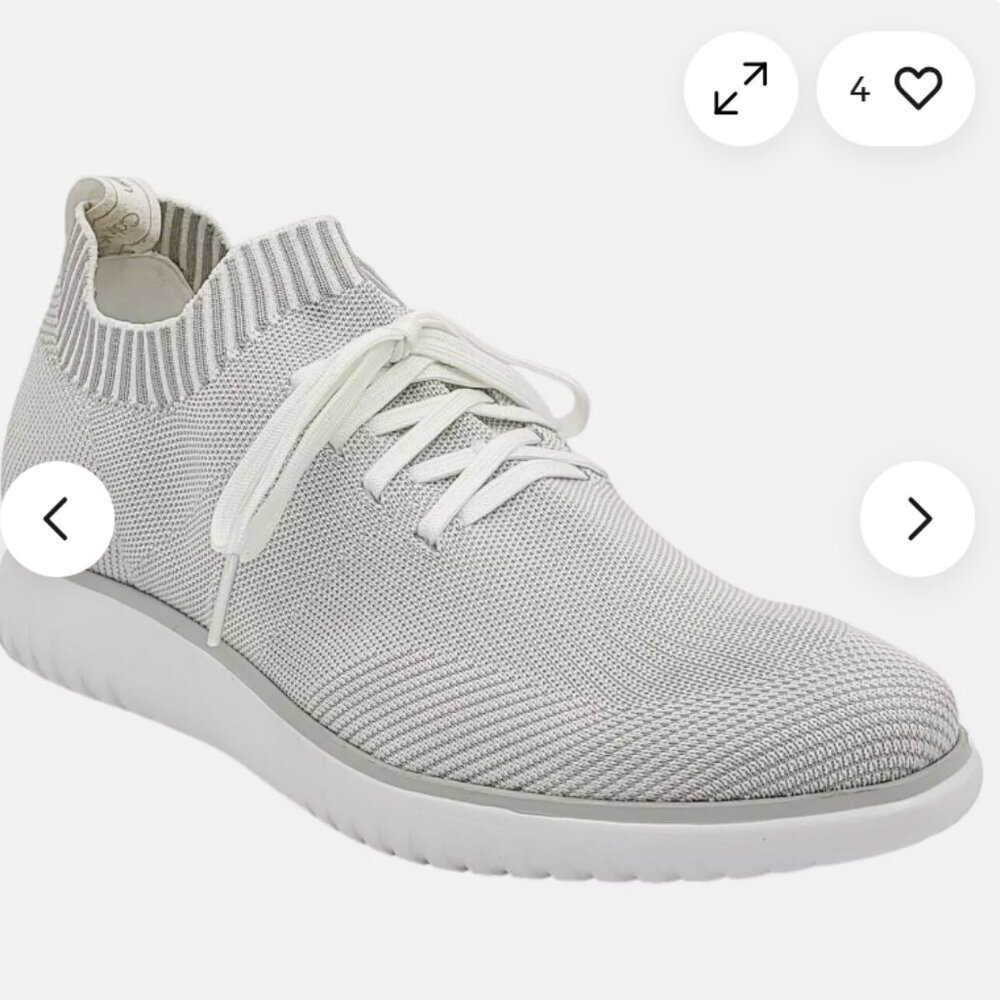 Calvin Klein Men Low Top Sock Sneakers Thornton Knit Size US 12M Light Gray